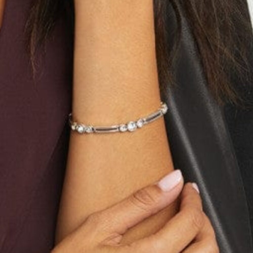 Brighton Infinity Sparkle, Rhinestones, Silver-tone, Bracelet